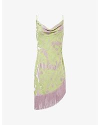 Rat & Boa - Elara Devoré Fringed Woven Mini Dress - Lyst
