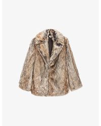 Zadig & Voltaire - Faune Open-Collar Faux-Fur Coat - Lyst