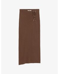 Zadig & Voltaire - Juno Lace-Up Cotton And Linen Maxi Skirt - Lyst