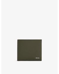 BOSS - Logo-Plaque Leather Wallet - Lyst