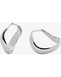 Monica Vinader - Swirl Medium Recycled Sterling-silver Hoop Earrings - Lyst