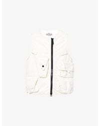 Stone Island - Compass-Badge Ripstop Utility Zip-Up Cotton-Blend Vest - Lyst