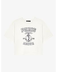 Maje - Sailor-Print Short-Sleeved Cotton-Jersey T-Shirt - Lyst