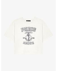 Maje - Sailor-Print Short-Sleeved Cotton-Jersey T-Shirt - Lyst