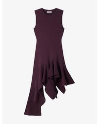 Sandro - Asymmetric Sleeveless Knitted Mini Dress - Lyst