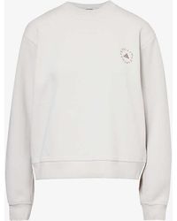 adidas By Stella McCartney - Brand-print Relaxed-fit Organic-cotton And Recycled-polyester Blend Sweatshirt - Lyst