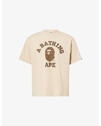 A Bathing Ape - Mono College Brand-Print Cotton-Jersey T-Shirt - Lyst