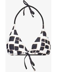 Max Mara - Aurora Graphic-print Padded Triangle Bikini-top - Lyst