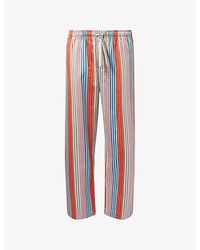 Derek Rose - Wellington Stripe Cotton Satin Lounge Trousers - Lyst