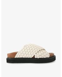 KG by Kurt Geiger - Rosella Braided Faux-Leather Platform Sandals - Lyst