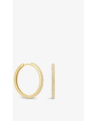 Astrid & Miyu - Crystal 18ct Yellow -plated Sterling Silver And Cubic Zirconia Hoop Earrings - Lyst