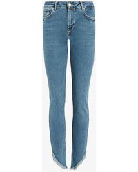 AllSaints - Dax Asymmetric-hem Skinny High-rise Stretch-denim Jeans X - Lyst