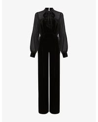 Phase Eight - Magie Petite Tie-Neck Long-Sleeve Woven Jumpsuit - Lyst