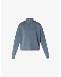 Sweaty Betty - Funnel-Neck Half-Zip Stretch-Jersey Sweatshirt - Lyst