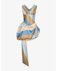 STAUD - Fabianne Stripe Silk Mini Dress - Lyst