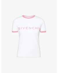Givenchy - Logo-print Round-neck Stretch-cotton T-shirt - Lyst