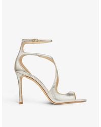 Jimmy Choo - Azia Strappy 95 Glitter-effect Leather Heeled Sandals - Lyst