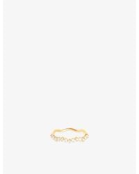 Astrid & Miyu - Wave 14Ct, Cultured Pearl And Lab-Grown Diamond Band Ring - Lyst