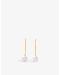 Monica Vinader - Nura 18Ct-Plated Vermeil Sterling- And Drop Pearl Earrings - Lyst