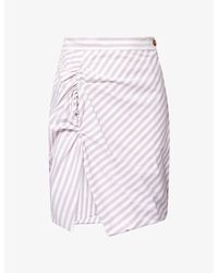 Vivienne Westwood - Panther Gathered Stripe Cotton Mini Skirt - Lyst