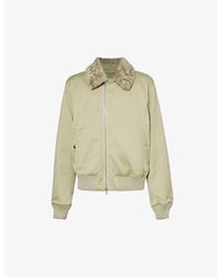 Burberry - Shearling-trim Boxy-fit Cotton Jacket - Lyst