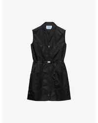 Prada - Re-Nylon Belted Woven Mini Dress - Lyst