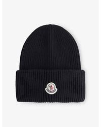 Moncler - Logo-Patch Ribbed Wool-Cashmere Beanie Hat - Lyst