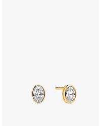 Sif Jakobs - Sardinien Ovale 18Ct-Plated Sterling And Cubic Zirconia Stud Earrings - Lyst