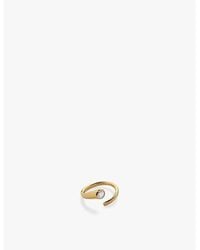 Monica Vinader - Solitaire Wrap 18Ct-Plated Vermeil Sterling- And 0.06Ct Lab-Grown Diamond Ring - Lyst