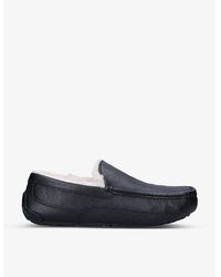 UGG - Ascot Shearling-Lined Leather Slippers - Lyst