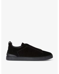 ZEGNA - Triple Stitch Suede Low-Top Trainers - Lyst
