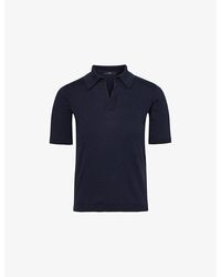Weekend by Maxmara - V-neck Short-sleeve Silk And Cotton-blend Polo Shirt - Lyst