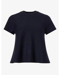 ME+EM - Swing Short-Sleeve Knitted Wool-Blend Top - Lyst
