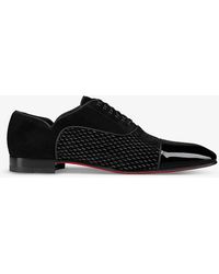Christian Louboutin - greggy Chick Patent-leather And Suede Oxford Shoes - Lyst