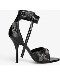 Balenciaga - Cagole 110 Stud-embellished Leather Heeled Sandals - Lyst