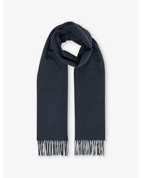 Reiss - Picton Fringed-Trim Wool And Cashmere-Blend Scarf - Lyst
