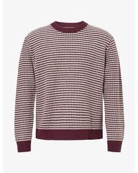 NN07 - Russell Stripe Crew Neck Wool-Blend Knit Jumper - Lyst