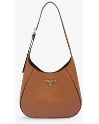 Prada - Brand-plaque Medium Leather Shoulder Bag - Lyst