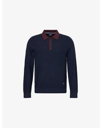 Paul Smith - Embroidered-Logo Long-Sleeve Cotton-Wool Blend Polo Sweater - Lyst