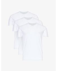 BOSS - Crewneck Brand-Embroidered Pack Of Three Cotton-Jersey T-Shirts - Lyst