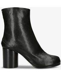 Maison Margiela - Tabi 80 Split-toe Block-heel Leather Ankle Boots - Lyst