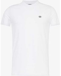 Emporio Armani - Logo-patch Relaxed-fit Cotton-jersey T-shirt X - Lyst