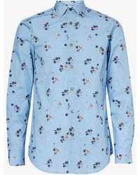 Paul Smith - Floral-print Regular-fit Organic-cotton Shirt - Lyst