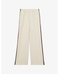 Reiss - Robyn Side-Stripe Wide-Leg Stretch-Woven Trousers - Lyst