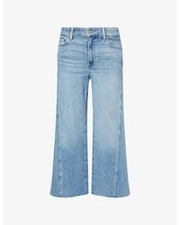 PAIGE - Anessa Twist Raw-Hem Stretch-Denim Jeans - Lyst