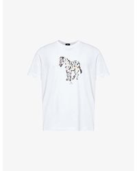 Paul Smith - Zebra-Print Crewneck Cotton-Jersey T-Shirt - Lyst