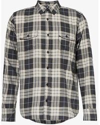 PAIGE - Everett Checked Cotton-blend Shirt - Lyst