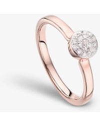 Monica Vinader - Fiji Mini Button 18ct Recycled Rose Gold-plated Vermeil Sterling-silver And 0.051ct Diamond Ring - Lyst