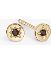 Astley Clarke - Polaris 18ct Yellow Gold-plated Vermeil Sterling-silver And Black Spinel Stud Earrings - Lyst