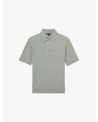 Reiss - Era Half-Button Textured-Knit Polo - Lyst